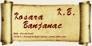 Kosara Banjanac vizit kartica